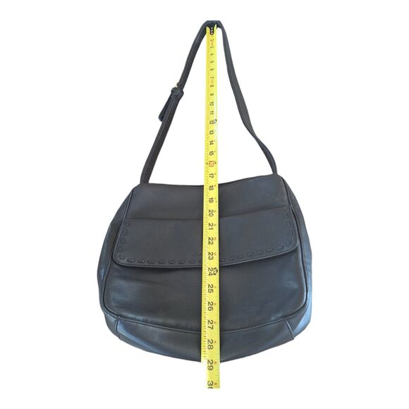 Liz Claiborne Crossbody Handbag Black Purse Pocketbook Y2K Shoulder Bag Roomy - Picture 6 of 12